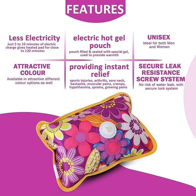 Electric Hot Water Bag – Heating Gel for Pain Relief & Winter Warmth  | Reusable with Charging Cord