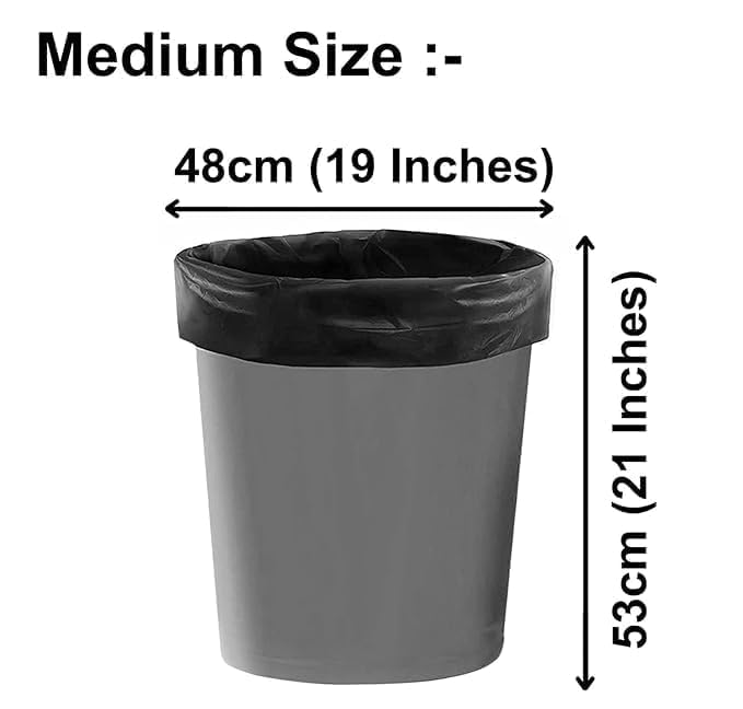 120 Pcs Biodegradable Black Garbage Bags for Dustbin/Trash | 120 Pcs | Medium-size 19 X 21 Inches | 30 Pcs x Pack of 4 |