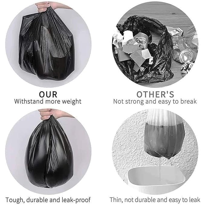 120 Pcs Biodegradable Black Garbage Bags for Dustbin/Trash | 120 Pcs | Medium-size 19 X 21 Inches | 30 Pcs x Pack of 4 |