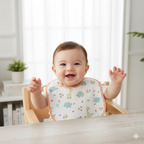 Premium Baby Feeding Neck Apron | Waterproof and Extra Soft | Absorbent Fast-Dry Cotton | Durable, Lightweight, Washable & Reusable Meal Time Bibs | Set Of 5