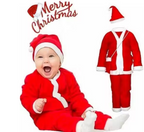Premium Christmas Santa Dress for Cute Kids | 1 Jacket, 1 Pajama,1 Cap, 1 Pouch | Available for varied Ages(0 Months-6 Years)