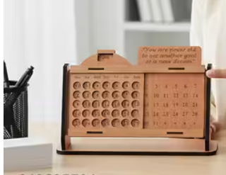 Wooden Lifetime Infinite Motivation Quote Desk Calendar | for office Table calendar medium size | gift for office decor Table Calendar