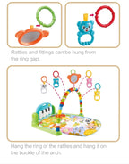 Interactive Baby PlayToy| Newborn Baby Activity Gym with Kick Piano, Rattles, Mirror, Arch Toys and Soft Mat for Crawling and Tummy Time Fun | Multi-Function ABS High Grade Plastic