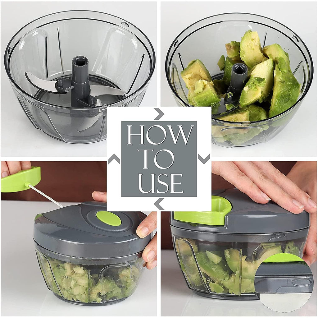 Vegetables Chopper/Cutter | Mini Handy and Compact Quick Chopper | Pull Chopper with Mixing 3 Blades for Effortlessly Chopping Vegetables & Fruits for Your Kitchen | Capacity-450 ml