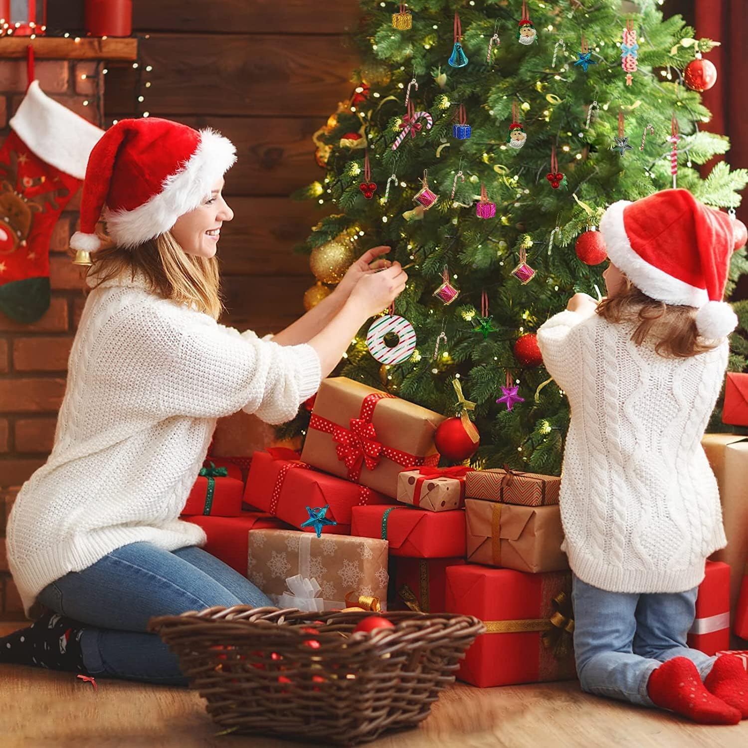 Christmas Tree (3 feet) | Christmas Hanging Ornaments 35 Pcs Decorations for Home Decor & Xmas Tree Decoration Items (may vary)