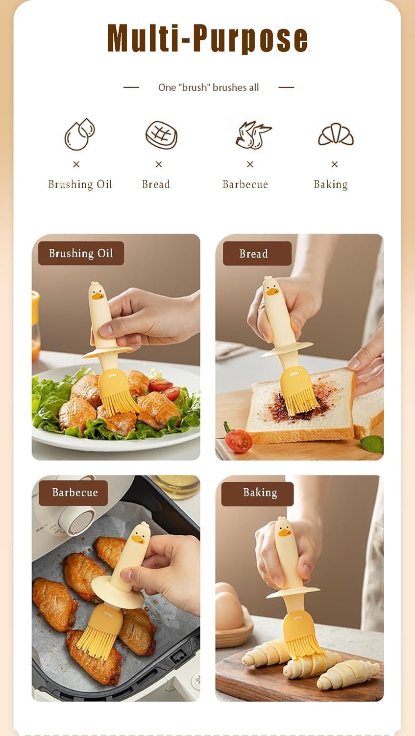 Glass Oil Dispenser Bottle(200 ml) with Silicone Brush for Cooking , Vinegar Sauce , Grill , Frying , Baking, Air Fryer | Versatile Oil Container with Brush (Pack of 1)