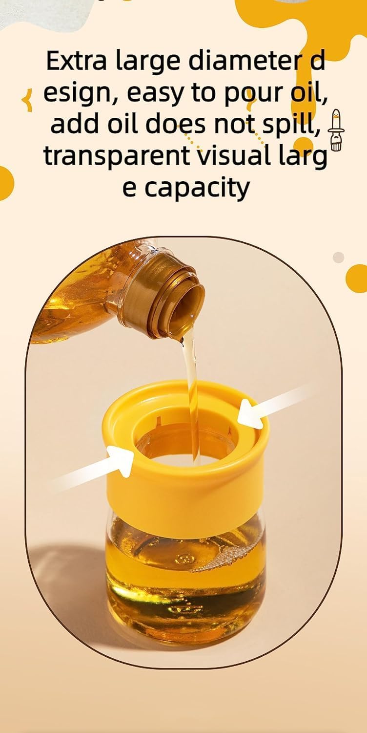 Glass Oil Dispenser Bottle(200 ml) with Silicone Brush for Cooking , Vinegar Sauce , Grill , Frying , Baking, Air Fryer | Versatile Oil Container with Brush (Pack of 1)