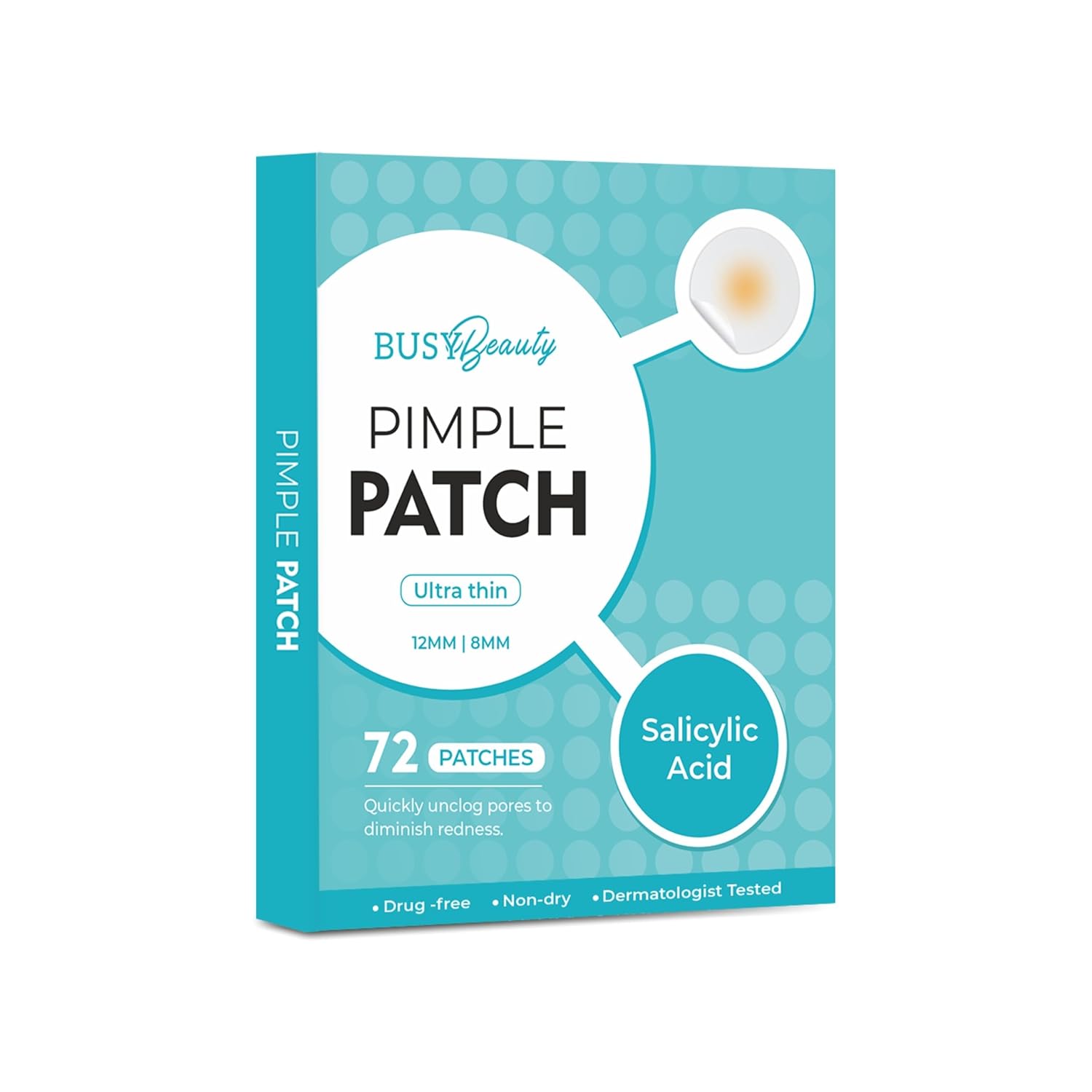 Acne Pimple Patch | 72 Waterproof Patches with 0.5% Salicylic Acid | Invisible Facial Acne Dots | Absorbs Pimples Overnight, Reduces Excess Oil and Redness | Effective For All Skin Types